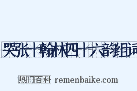 哭张十翰林四十六韵组词是什么意思的图片